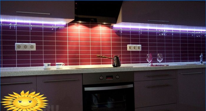 Eksempler på riktig belysning på kjøkkenet
