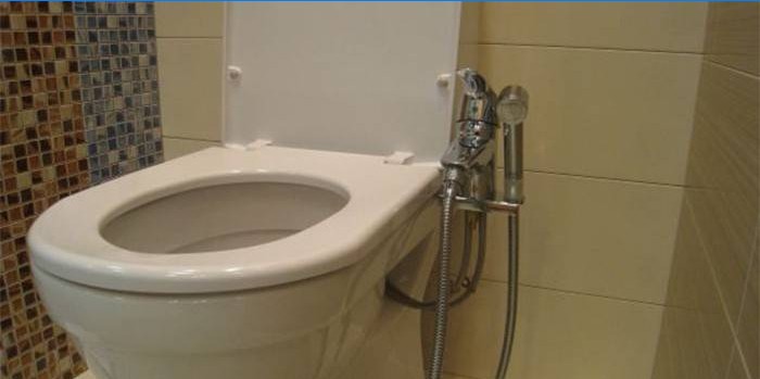 Hygienisk dusj koblet til toalettet