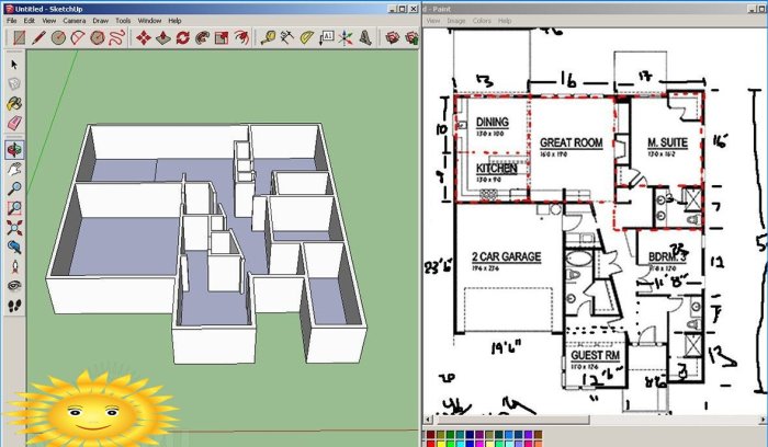 Lage en husplan i SketchUp