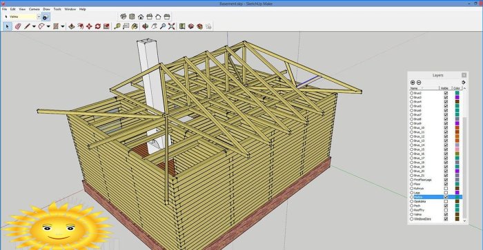 Designe et tømmerhus i SketchUp