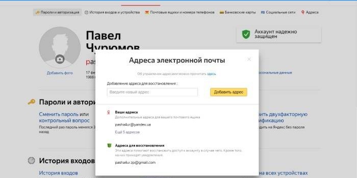 Gjenopprett Yandex-post via en annen post
