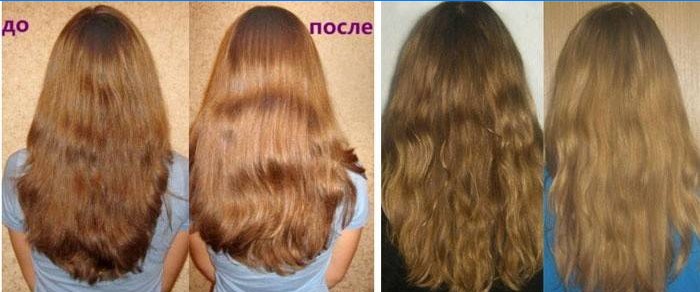 Bilder av resultatene av lynne hår med kanel