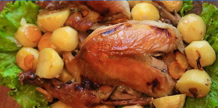 Bakt kylling i ovnen med poteter