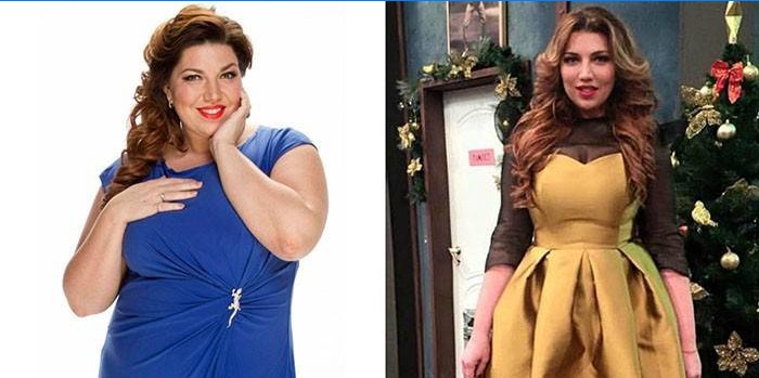 Ekaterina Skulkina før og etter å ha gått ned i vekt