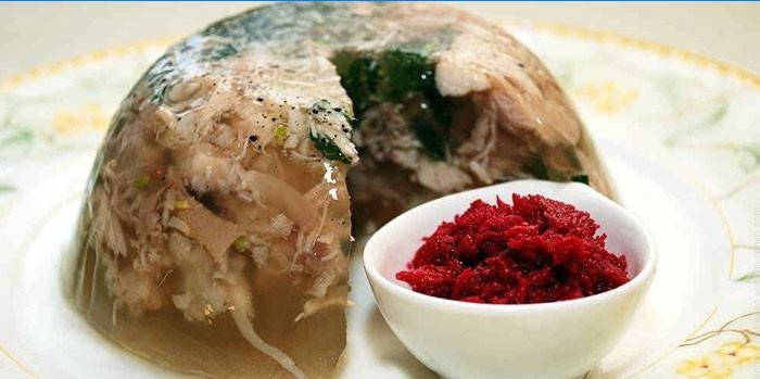 Tyrkia kjøtt aspic med pepperrot