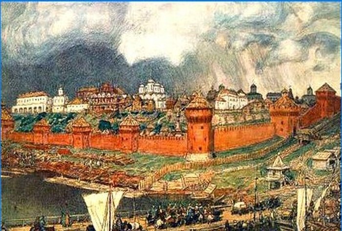 Moskva Kremlin på slutten av 1300-tallet