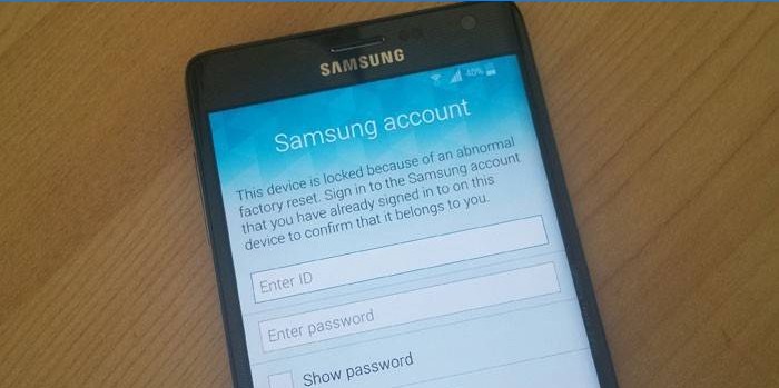 Samsung-kontoapplikasjon på telefonen