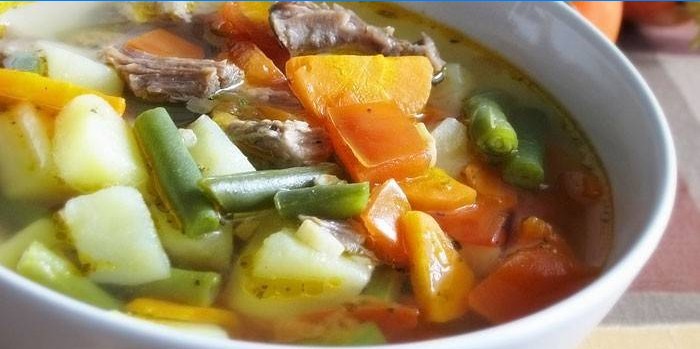 Oksekjøtt vegetabilsk suppe