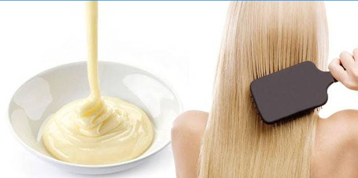Egg-majonesmaske for blondt hår