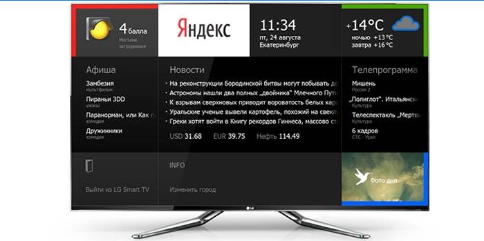 Yandex nettleser på TV-skjermen
