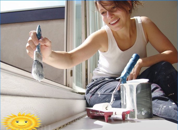 Bruk en fløytebørste for å male et vindu