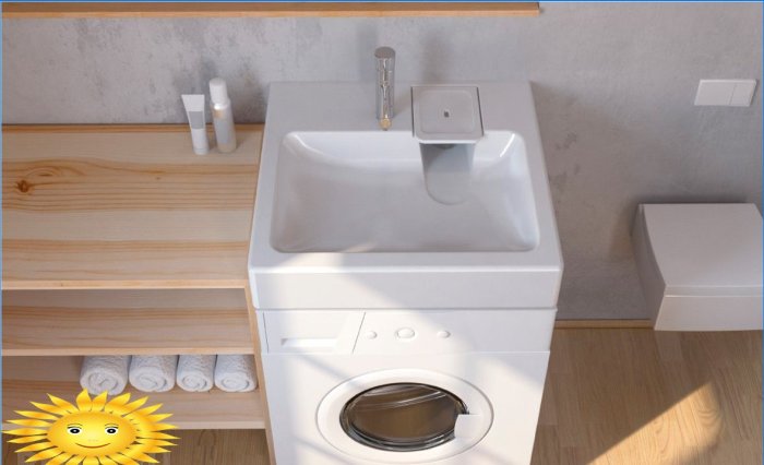 Vaskemaskin under vasken: funksjoner ved valg og installasjon