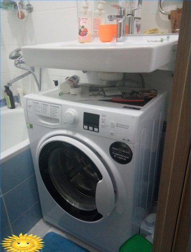 Vaskemaskin under vasken: funksjoner ved valg og installasjon