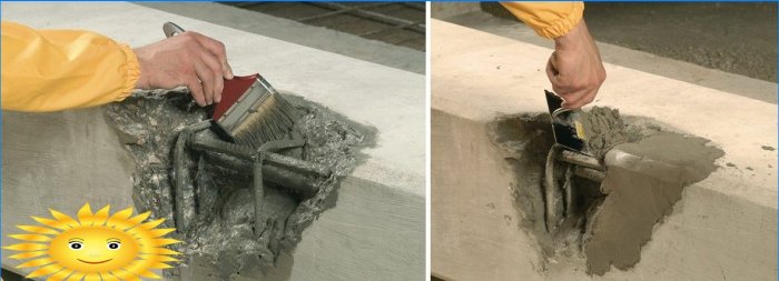 Tetting av dyp skade i betong