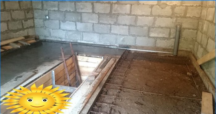 Betonggulv i garasjen: skjenking av betong, maling