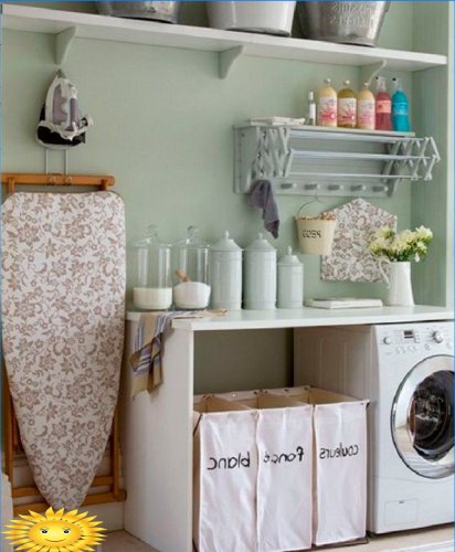 Klesvask i et privat hus: eksempler og funksjoner på arrangementet