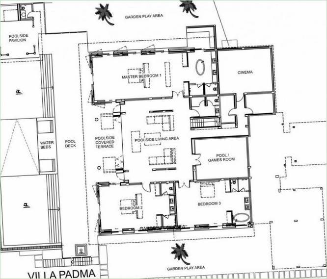 Første etasje plan Av Villa Padma