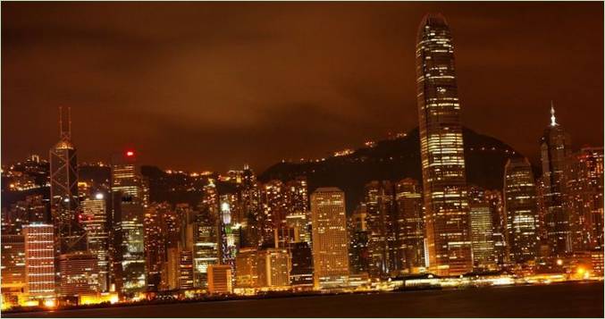 Natt utsikt Over Hong Kong