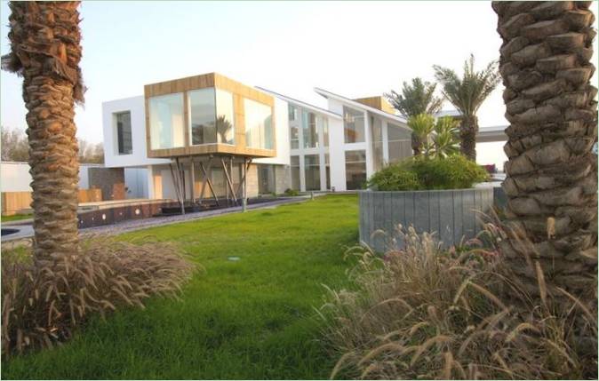 Utsiden av et moderne hus I Bahrain