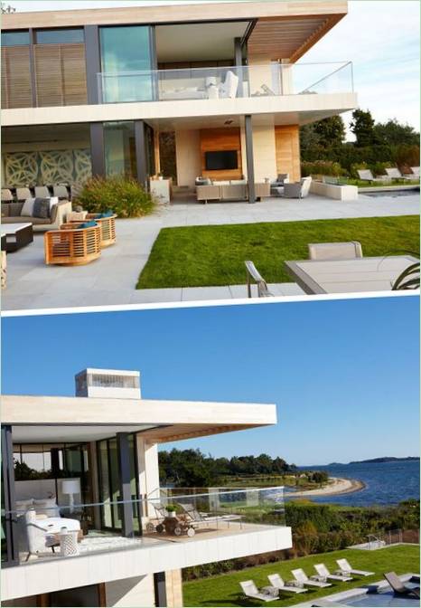 Moderne design av et privat hus med svømmebasseng