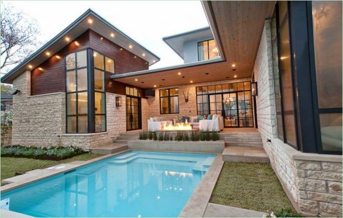 Prosjektet av en moderne bolig I Texas