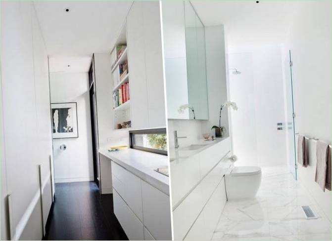 Foto collage: bad og kjøkken interiør