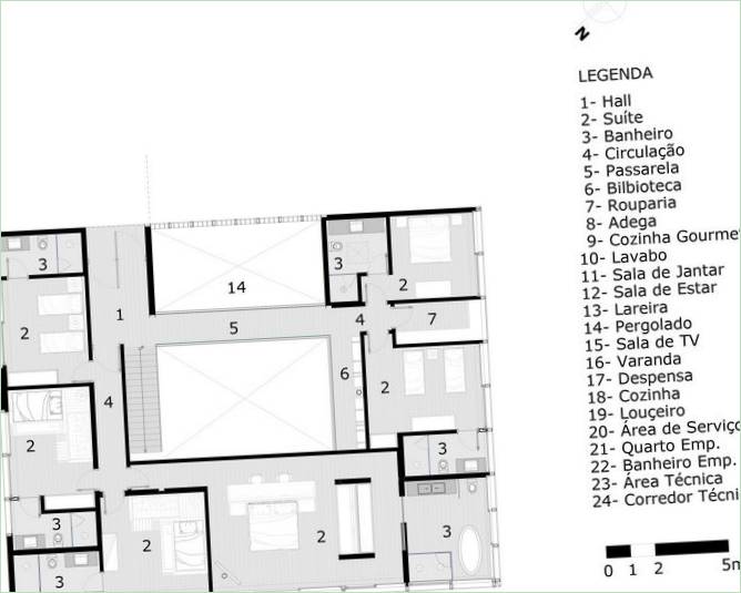 Plan diagram av andre etasje av huset