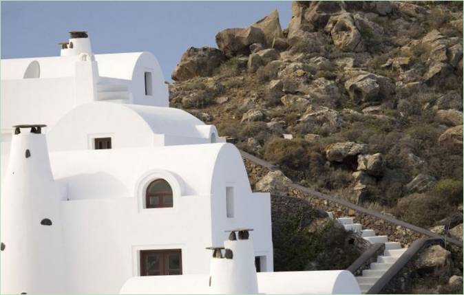 Superb hvit villa Aenaon på Øya Santorini I Hellas
