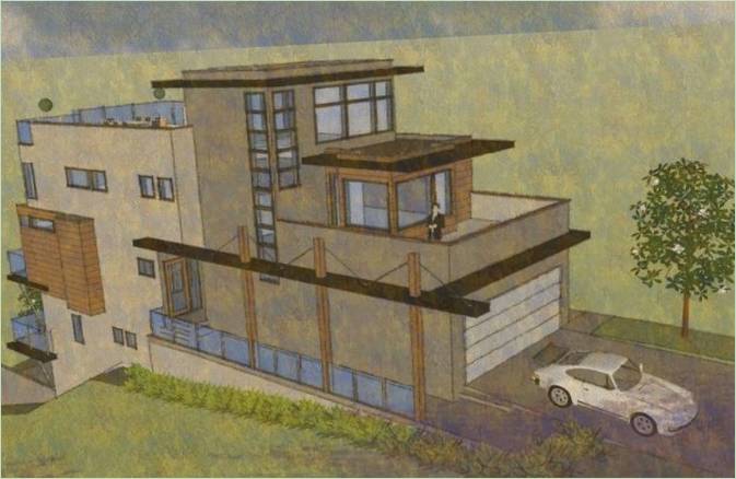 Tegning Av Paragon house I Canada
