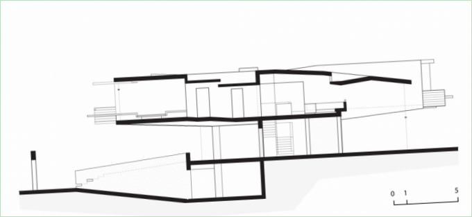 Plan av et privat hus La Planicie i futuristisk stil, Peru