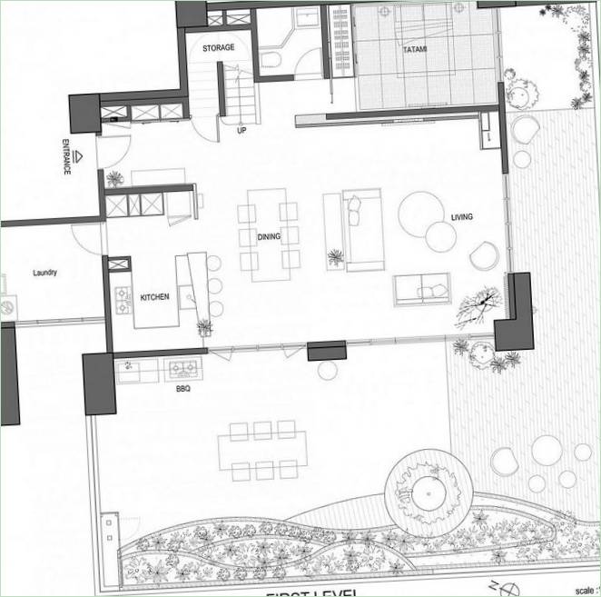 Planen for det første nivået av herskapshuset