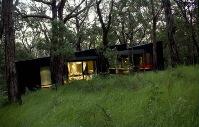 Fantastisk design Av Red Hill huset i skogen