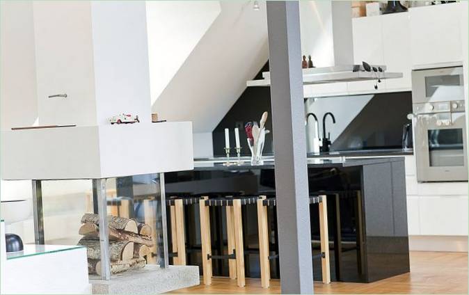 Moderne kjøkken design med et barområde