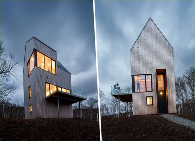 Et hus med trefasade fra Designbase 8: et uvanlig tak