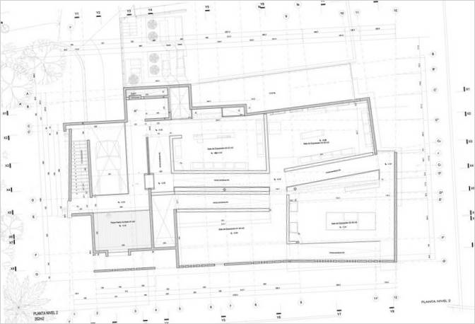 Planlegg diagram over andre etasje I San Alberto Hurtado Memorial