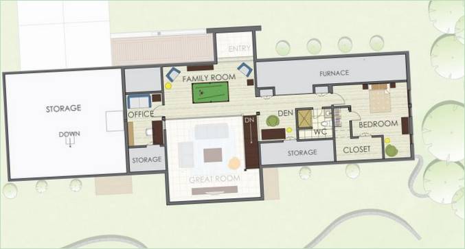 Visjonært prosjekt: plan for andre etasje i et energisparende hus