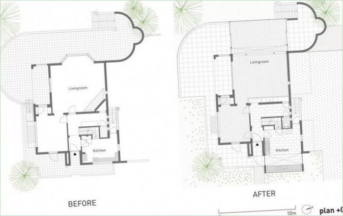 Plan diagram av et privat hus Hus N