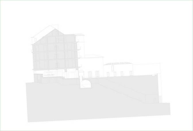 Planlegg diagram over det gamle huset Casa na Rua De Sao Mamede ao Caldas