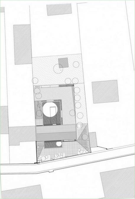 Plan diagram over et cantilever hus I Sevres