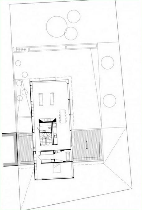 Plan diagram over et cantilever hus I Sevres