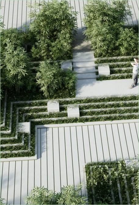 Design av en labyrint hage I India