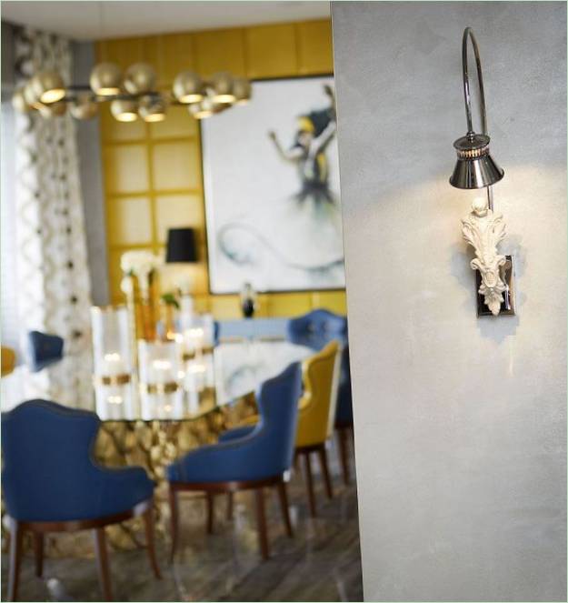 Nikki B Signature Interiors Villa I Dubai-original lampe på veggen