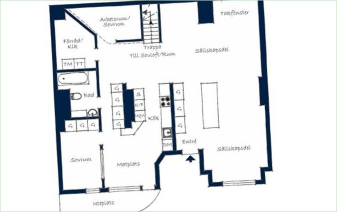 Planen for det opprinnelige huset I Stockholm