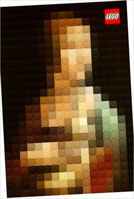 Leonardo Da Vinci maleri Dame med En Ermine FRA LEGO murstein