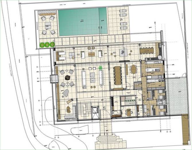 Plan diagram av et privat hus Jaragua